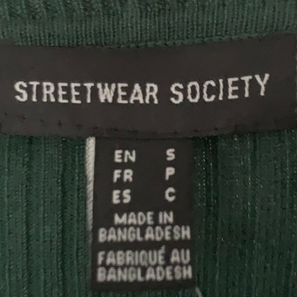 Emarald Green Bardot striped tee - Streetwear Society - Fall Apparell - Picture 6 of 6